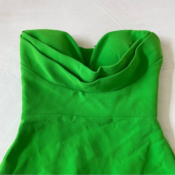 ALEX PERRY darcy stretch crepe sweetheart drape strapless dress green Sz 8 NWT - Picture 8 of 11